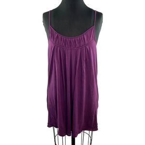 AG Adriano Goldschmied Purple Top Cotton Scoop Neck Spaghetti Strap Sz Medium M